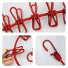 Portable Clothesline with Clips, Retractable Clothes Dryer, Clothesline Stand, Fabric Hanging Line (Red) view 4