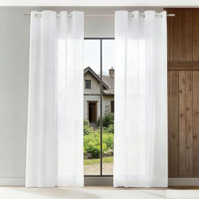 YUANZHI Sheer Voile Curtain 120 x 220 cm, White