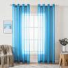 YUANZHI Sheer Voile Curtain, 180 x 230 cm, Semi-Transparent Polyester, Blue view 1