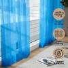 YUANZHI Sheer Voile Curtain, 180 x 230 cm, Semi-Transparent Polyester, Blue view 4