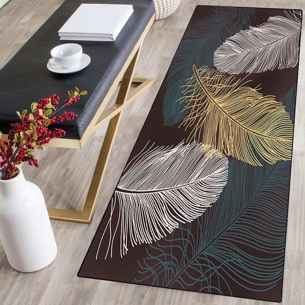 CONGCLI Hallway Runner Rug 62 x 120 cm, Washable, Stain-Resistant, Non-Slip, Short Pile