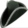 Felt Tricorn Pirate Hat for Costumes and Carnival (Black/Silver, 59 cm) view 1