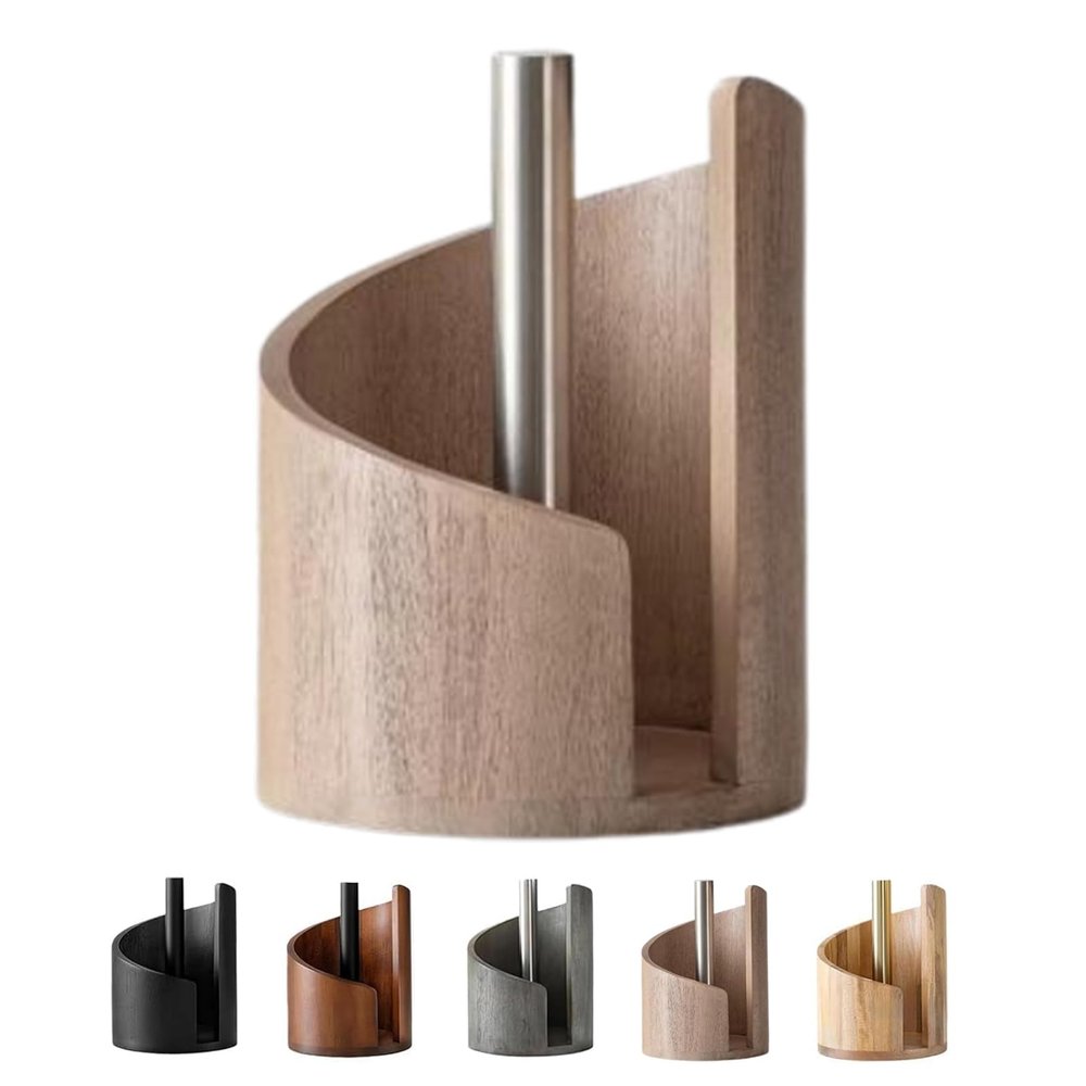 Mountain Wooden Paper Towel Holder for Countertops