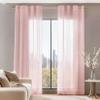 YUANZHI Voile Curtain 80 x 240 cm, Semi-Sheer Polyester, Pink view 1