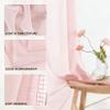 YUANZHI Voile Curtain 80 x 240 cm, Semi-Sheer Polyester, Pink view 3