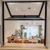 Folding Concession Stand Serving Window, Tempered Glass, Sliding Kitchen Window, Commercial Aluminum Frame with Locking Handle (110 x 80 cm) view 4