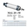MAL Series Mini Cylinder, 32 mm Bore, 25,400 mm Stroke, Double-Acting Aluminum Alloy Pneumatic Cylinder (200 mm Stroke) view 2