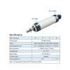 MAL Series Mini Cylinder, 32 mm Bore, 25,400 mm Stroke, Double-Acting Aluminum Alloy Pneumatic Cylinder (200 mm Stroke) view 3