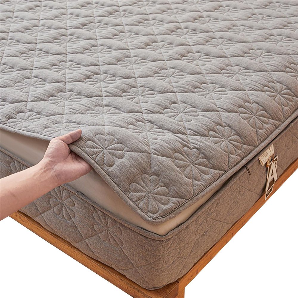 Microfiber Mattress Cover 140 x 200/180 x 200/120 x 200/160 x 200 cm with Zipper, All-Inclusive Mattress Protector (Gray, 140 x 200 x 25 cm)