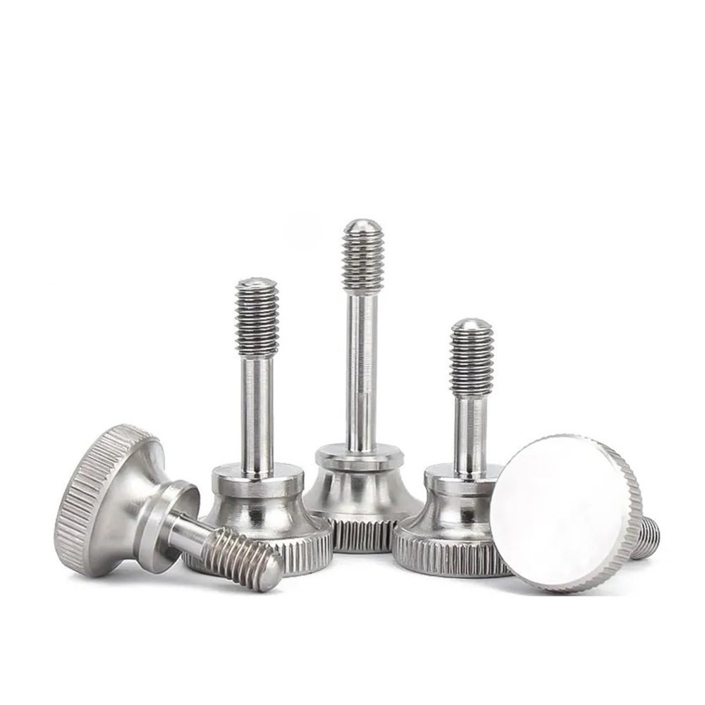 304 Stainless Steel Knurled Screws, Hand-Tightened, M3–M10 (M5 × 25 mm, 2 pcs)