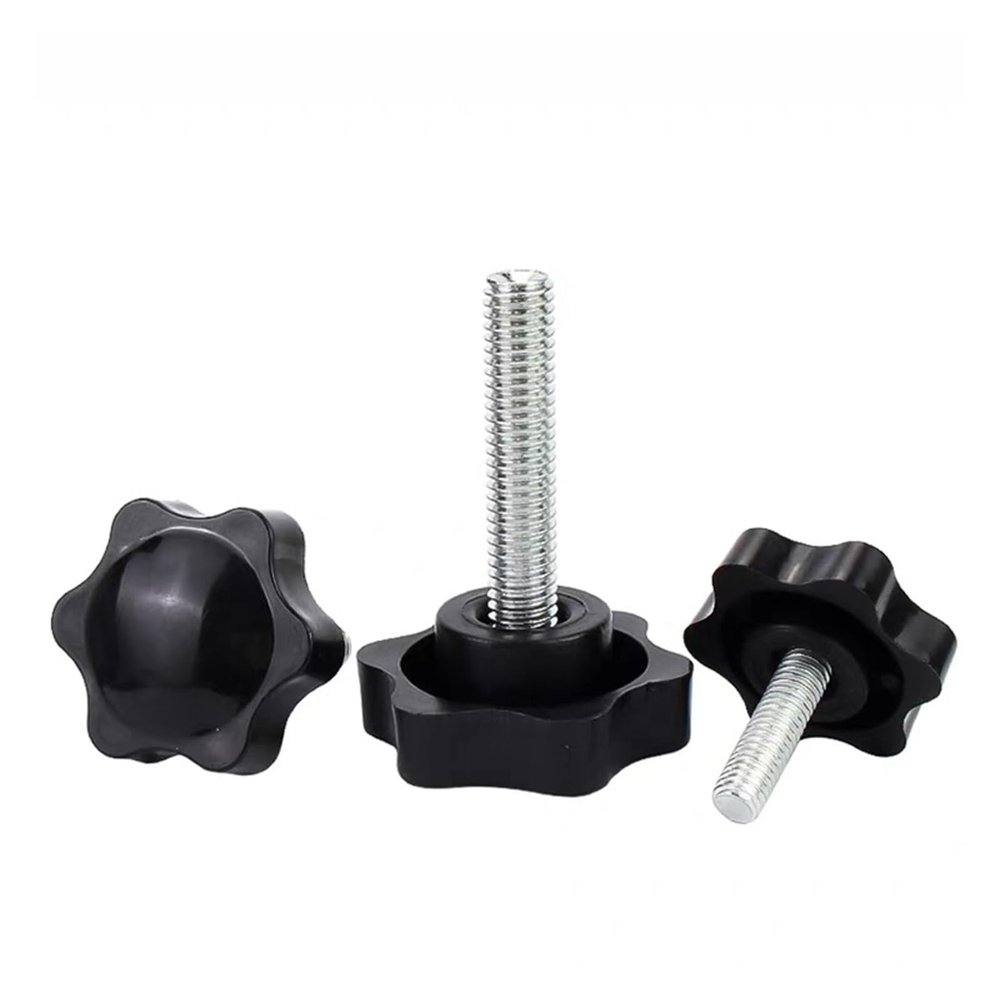 Star-Shaped Clamping Knob with Screw, Bakelite Handle with Locking Screw, Plastic-Steel Threaded Grip for Industrial Equipment (M5 x 40 mm, 5 pcs.)