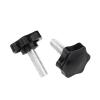 Star-Shaped Clamping Knob with Screw, Bakelite Handle with Locking Screw, Plastic-Steel Threaded Grip for Industrial Equipment (M5 x 40 mm, 5 pcs.) view 2