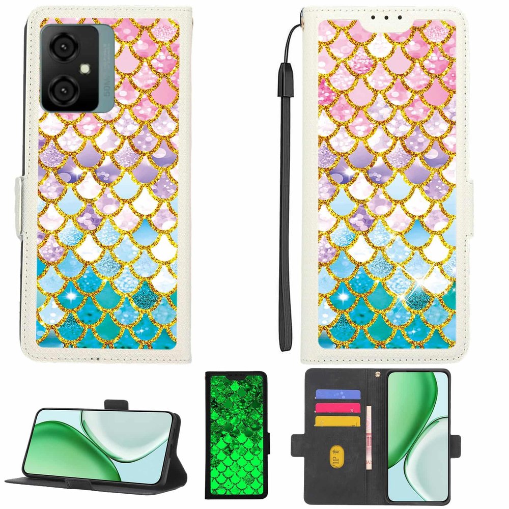 Kinetijy Case for Oscal C70 Pro with 9H HD Screen Protector, RFID Blocking, Gold Glitter & Glow