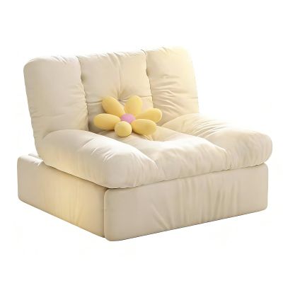 3-in-1 Convertible Sleeper Chair, Faux Leather Folding Bed with Metal Frame and Adjustable Backrest for Small Apartments and Guest Rooms