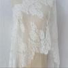 Double-Sided Eyelash Lace Trim Mesh Fabric for Clothing and Home Decor, Black and White view 1