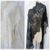 Double-Sided Eyelash Lace Trim Mesh Fabric for Clothing and Home Decor, Black and White view 4