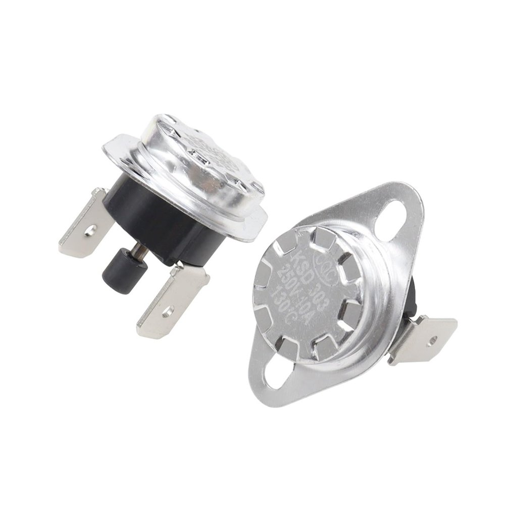 10-Pack KSD301 KSD303 10A 45–150°C Manual-Reset Thermostat, Normally Closed Temperature Switch (75°C)