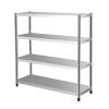 Sturdy Adjustable 4-Tier Steel Shelving Unit for Garage, Storage Room, Pantry, and Office, Silver, 120 x 50 x 155 cm view 1