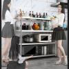 Sturdy Adjustable 4-Tier Steel Shelving Unit for Garage, Storage Room, Pantry, and Office, Silver, 120 x 50 x 155 cm view 2