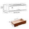 Lockable Solid Wood File Cabinet, Single-Tier Desk Storage Box view 2