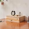 Lockable Solid Wood File Cabinet, Single-Tier Desk Storage Box view 3
