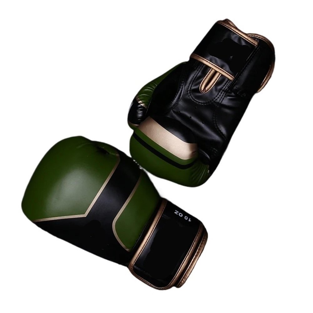 PU Boxing Gloves for Men and Women, Muay Thai and Kickboxing, Green, 8 oz
