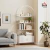 HOMCOM Arched Storage Shelf 80 x 30 x 187 cm, White view 2