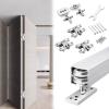 Vibeo Folding Door Hardware Set with 3 Hinges, Quiet Sliding Track for Wardrobes, Aluminum Barn Door Profile, No Floor Track, 69 in/175 cm view 1