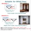 Vibeo Folding Door Hardware Set with 3 Hinges, Quiet Sliding Track for Wardrobes, Aluminum Barn Door Profile, No Floor Track, 69 in/175 cm view 4