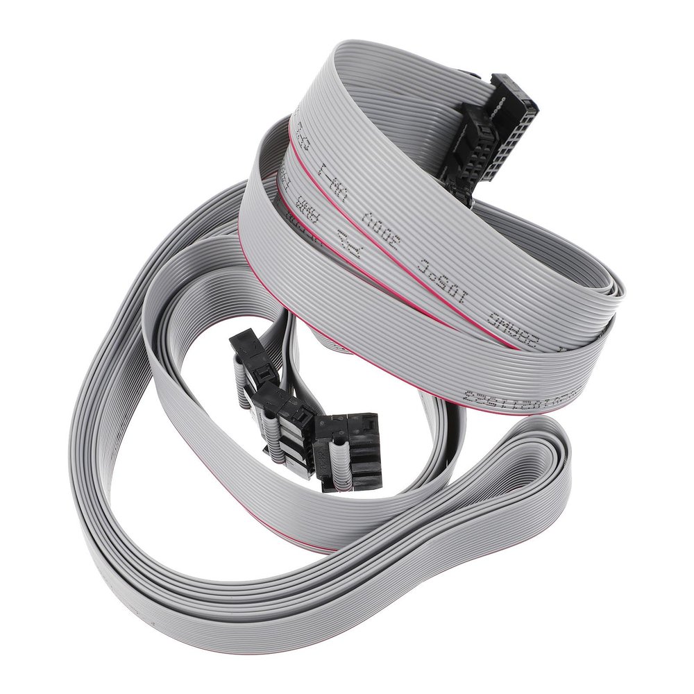 TOVINANNA 4-Piece 16-Pin Ribbon Cable, 2.54 mm Pitch IDC Connectors, Gray, 1 m
