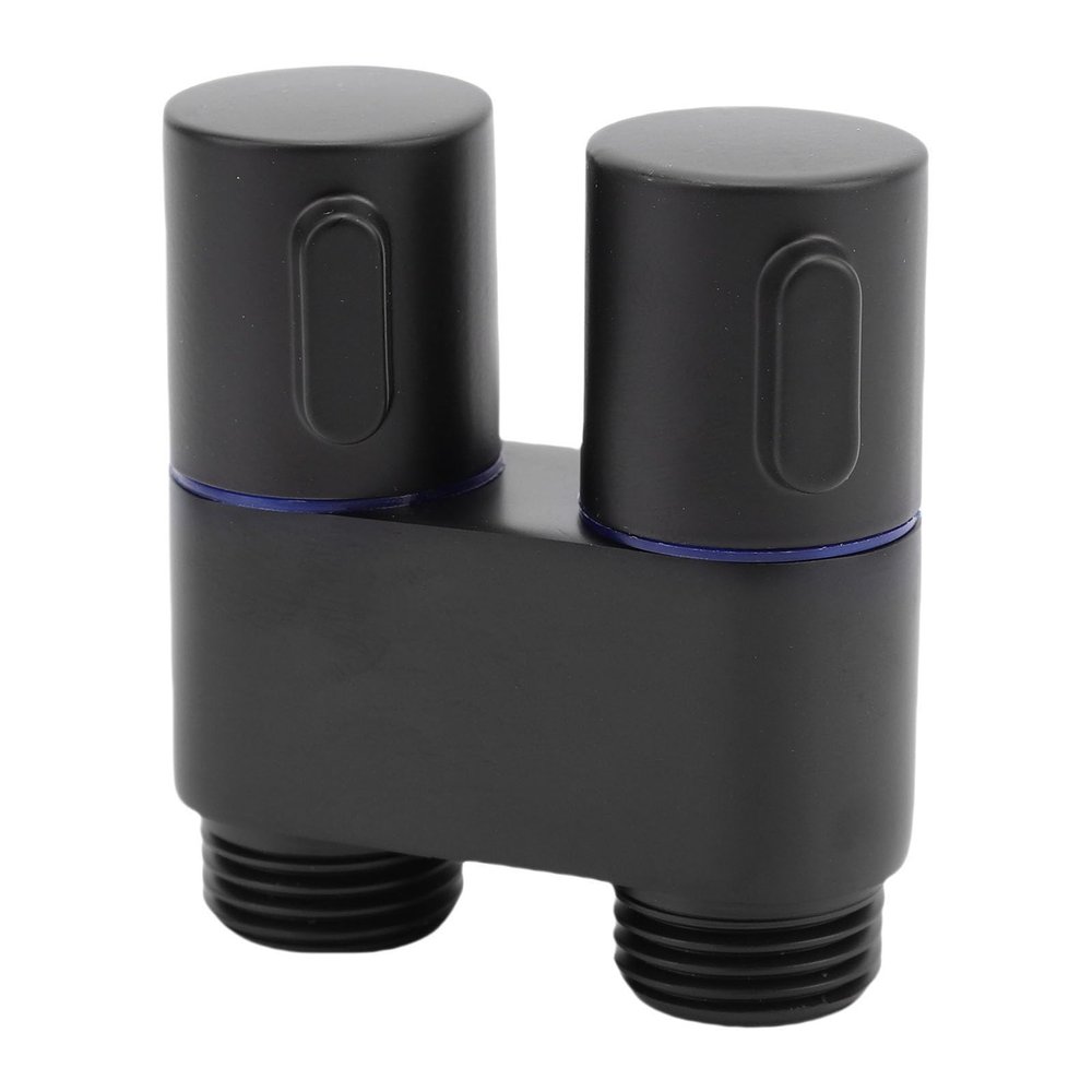 BONKZEBU 1-In-2-Out Metal Dual-Control Angle Valve for Bathroom, Toilet, and Balcony, Copper (Black)