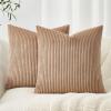 Topfinel Brown Corduroy Throw Pillow Covers, 18 x 18 in, Set of 2 view 1