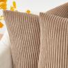 Topfinel Brown Corduroy Throw Pillow Covers, 18 x 18 in, Set of 2 view 2