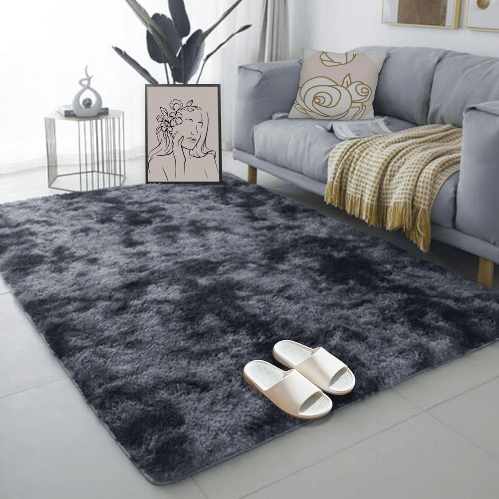 MEILIPA Bedroom Rug 160 x 220 cm, Lint-Free, High-Quality Outdoor Rug, Dark Gray