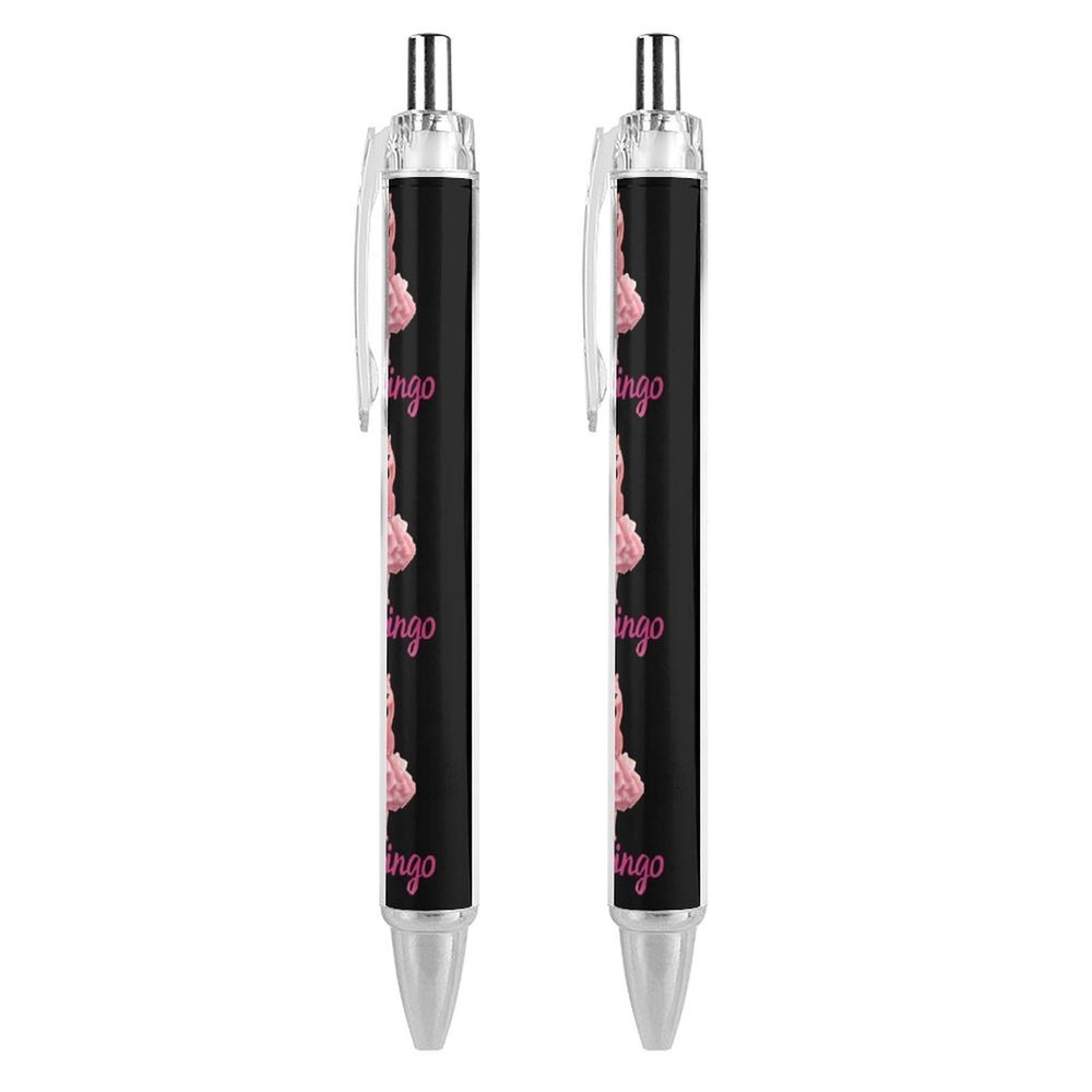 Oudrspo Flamingo in a Dress Retractable Ballpoint Pen, Black Gel Ink