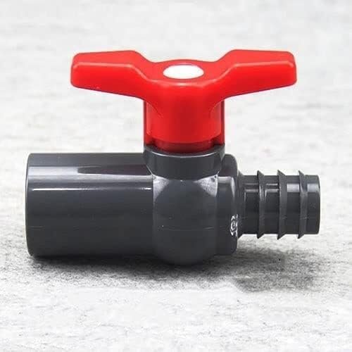 Full-Port PVC Ball Valve with Clamp-Sleeve Socket, 25 x 32 mm / Pagoda Barb, 16–19–22 mm