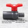 Full-Port PVC Ball Valve with Clamp-Sleeve Socket, 25 x 32 mm / Pagoda Barb, 16–19–22 mm view 3