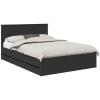 vidaXL Bed Frame with Drawers Black 160 x 200 cm Engineered Wood view 1