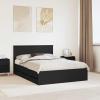 vidaXL Bed Frame with Drawers Black 160 x 200 cm Engineered Wood view 2