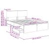 vidaXL Bed Frame with Drawers Black 160 x 200 cm Engineered Wood view 3