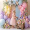 Kate Balloon Arch Photography Backdrop, 10 x 8 ft / 3 x 2.5 m, Purple Flowers and Butterflies view 2
