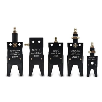 Manipulator Mini Fixture, 1-Piece Pneumatic MINI Gripper with Thread Extension and Anti-Slip Cover (MINI E)