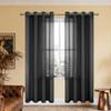 PINGSANL Sheer Grommet Curtains, 270 x 220 cm, Black view 1
