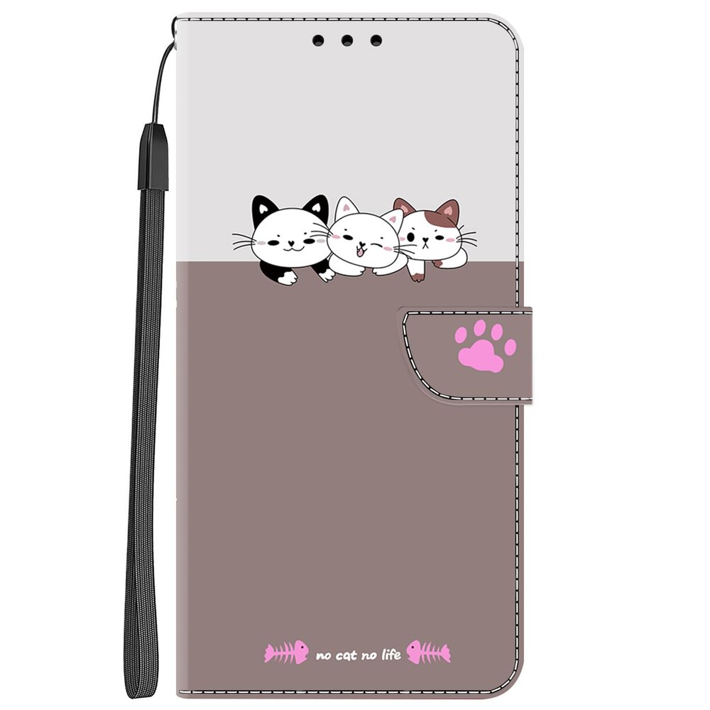 YKTO Case for Honor 200 Pro, PU Leather Flip Wallet Case with Colorful 3-Cat Design