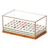 Brown Long Acrylic Display Case for Mahjong Tiles and Mini Figures, Dustproof, with Seamless Alloy Frame (45 x 30 x 20 cm / 18 x 12 x 8 in) view 1
