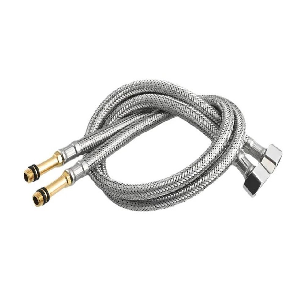 Stainless Steel Braided Hose, 2-Pack, 60 cm, G1/2, Silver