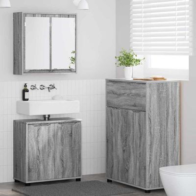 Teenpull 3-Piece Bathroom Furniture Set, Gray Sonoma