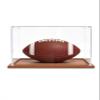 Extra-Long Acrylic Rugby Ball Display Case with Wooden Base, Easy to Install (40 x 25 x 35 cm / 16 x 10 x 14 in) view 1
