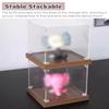 Extra-Long Acrylic Rugby Ball Display Case with Wooden Base, Easy to Install (40 x 25 x 35 cm / 16 x 10 x 14 in) view 4