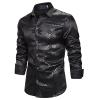 Men's Glitter Shirt, Long-Sleeve 70s/80s Disco Costume Top view 1
